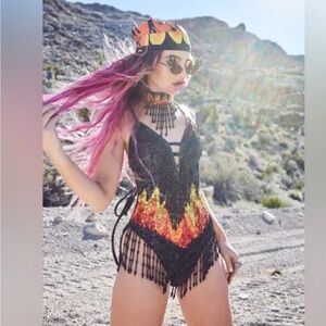 Easy Tiger Firestarter Sequin Bodysuit - Size Large